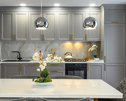 Kitchen with New Cabinet Facelift