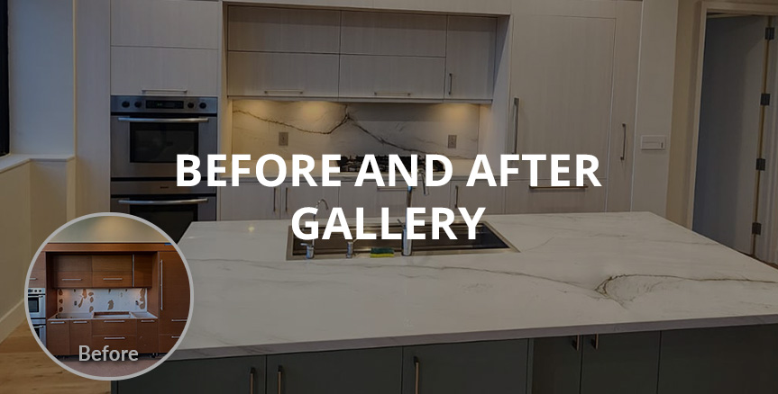 Before and After Gallery Showcasing Cabinet Refacing Jobs